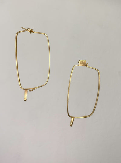 Pair of small gold glasses earrings 1-Lou de Bètoly-APOC STORE