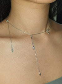 Silver tassel necklace 03-Jaekim-APOC STORE