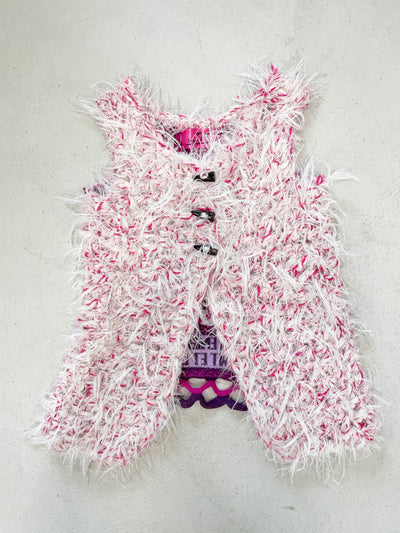 "Peeing girls" hairy crochet vest-TATi-APOC STORE