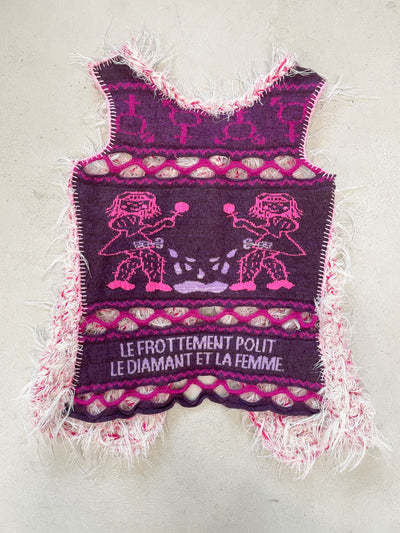 "Peeing girls" hairy crochet vest-TATi-APOC STORE