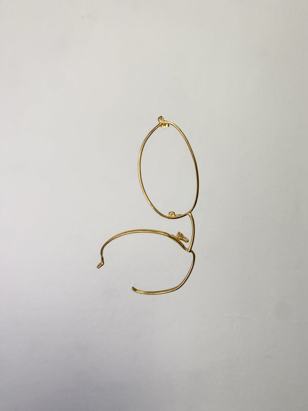 Single big gold glasses earring 3-Lou de Bètoly-APOC STORE