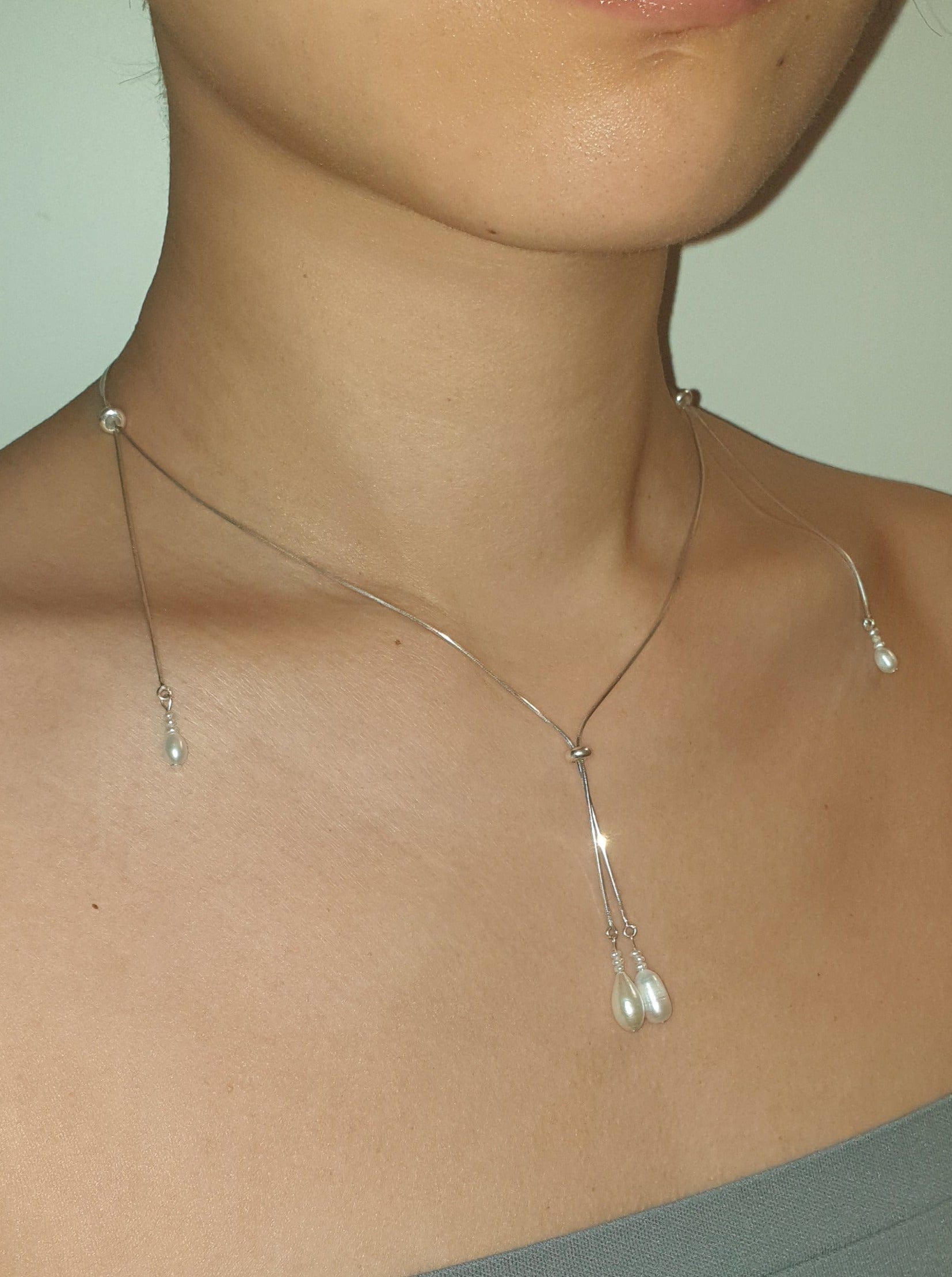 Pearl tassel necklace 03-Jaekim-APOC STORE