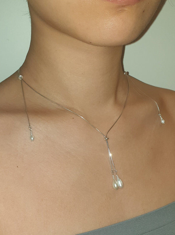 Pearl tassel necklace 03-Jaekim-APOC STORE