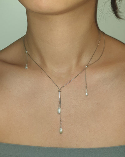 Pearl tassel necklace 03-Jaekim-APOC STORE