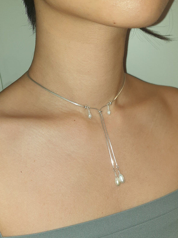 Pearl tassel necklace 03-Jaekim-APOC STORE