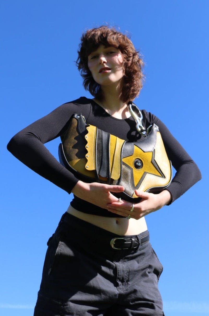 Star bag Black and Mustard Yellow-Av Grannan-APOC STORE