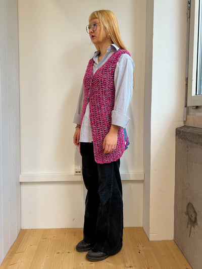 "Peeing girls" crochet vest pink blue-TATi-APOC STORE