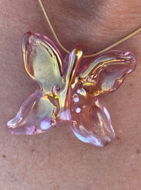 Golden Butterfly Necklace-Pia Glassworks-APOC STORE