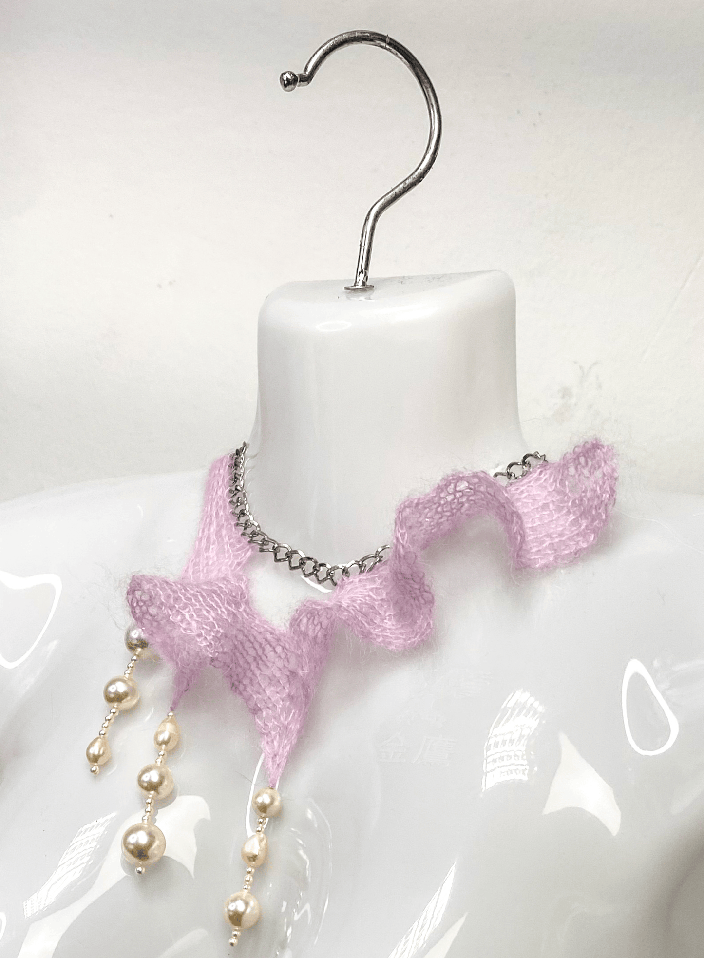 Knitted Choker Pink 1-Lou de Bètoly-APOC STORE