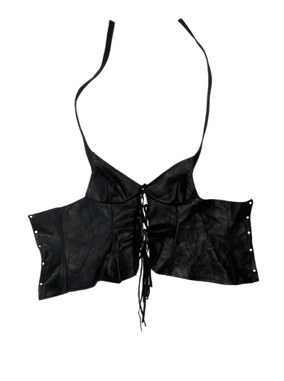 Leather Tassel Camisole-Jules Bramley-APOC STORE