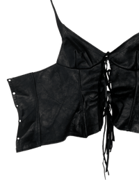 Leather Tassel Camisole-Jules Bramley-APOC STORE