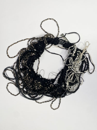 Pearl and Crochet Choker Black-Lou de Bètoly-APOC STORE