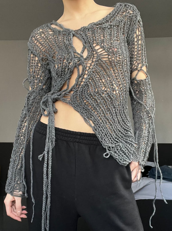 Tied Parts Sweater-V4K-APOC STORE