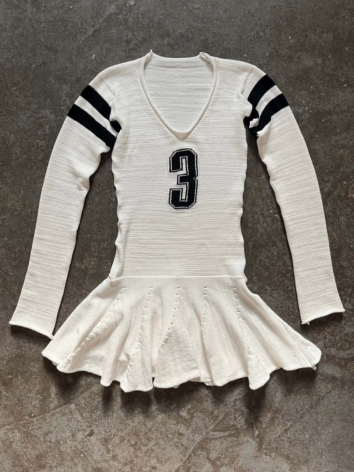 Ruffle mini jumper dress white/black-Lilies of the Valley-APOC STORE