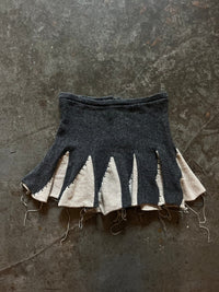 Lambswool ruffle skirt grey/cream-Lilies of the Valley-APOC STORE