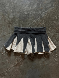 Lambswool ruffle skirt grey/cream-Lilies of the Valley-APOC STORE