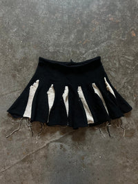 Lambswool ruffle skirt black/cream-Lilies of the Valley-APOC STORE