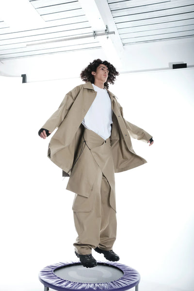 009PAKU SKIRT BEIGE-Kei Kawai-APOC STORE