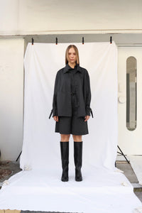 Double Collar Shirt - Charcoal-Julye Han-APOC STORE