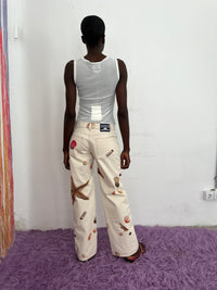 Seastar Printed Denim Trousers-Constanca Entrudo-APOC STORE