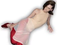 Mesh Midi Skirt with Bow Peach-Nastyamasha-APOC STORE