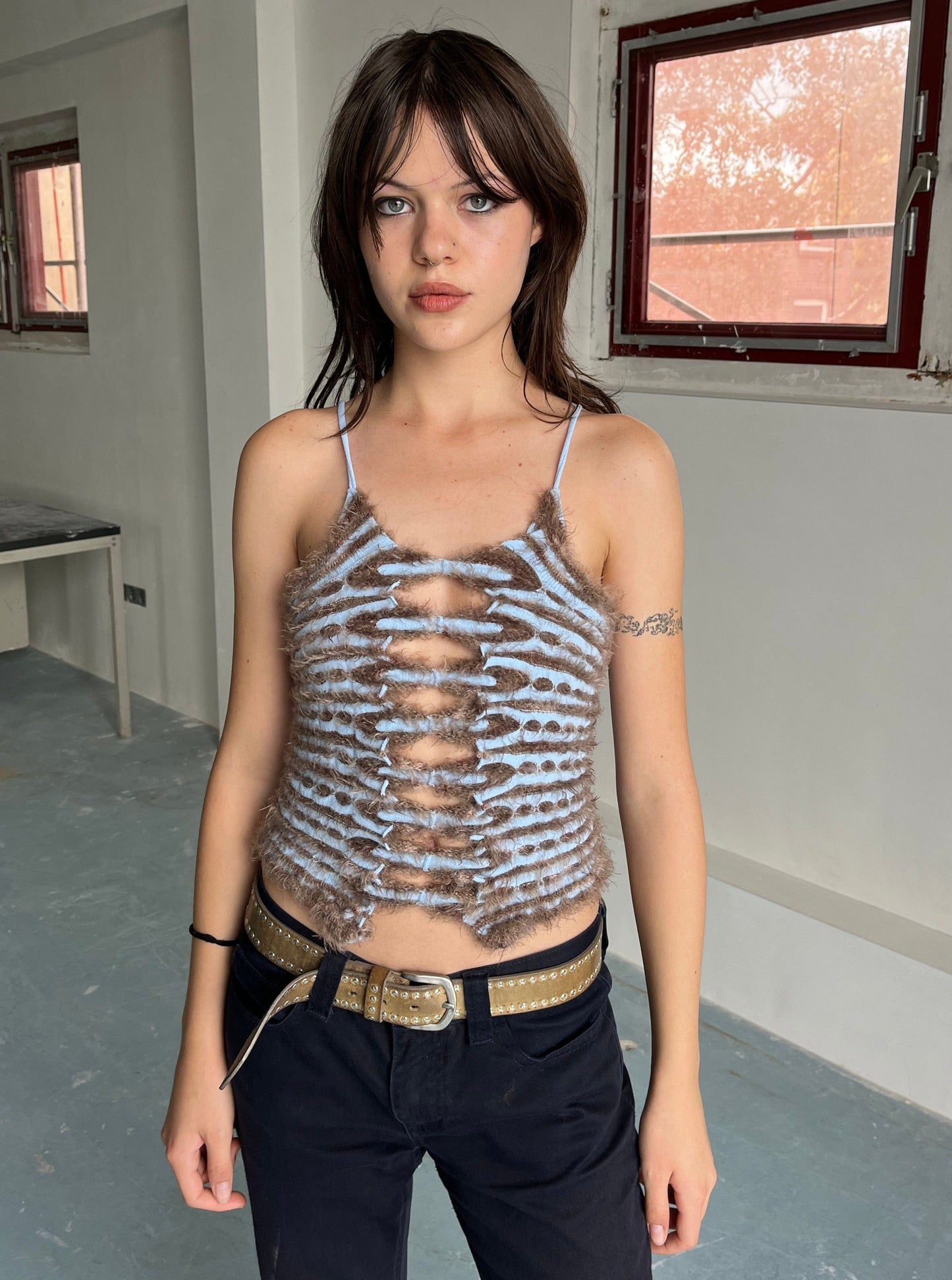 Reversible Caterpillar Top Blue Gray-deparel-APOC STORE