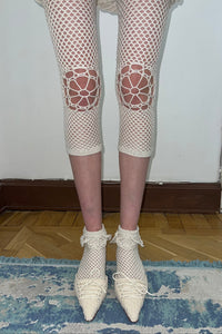 Crochet Socks with Floral Element-Nastyamasha-APOC STORE