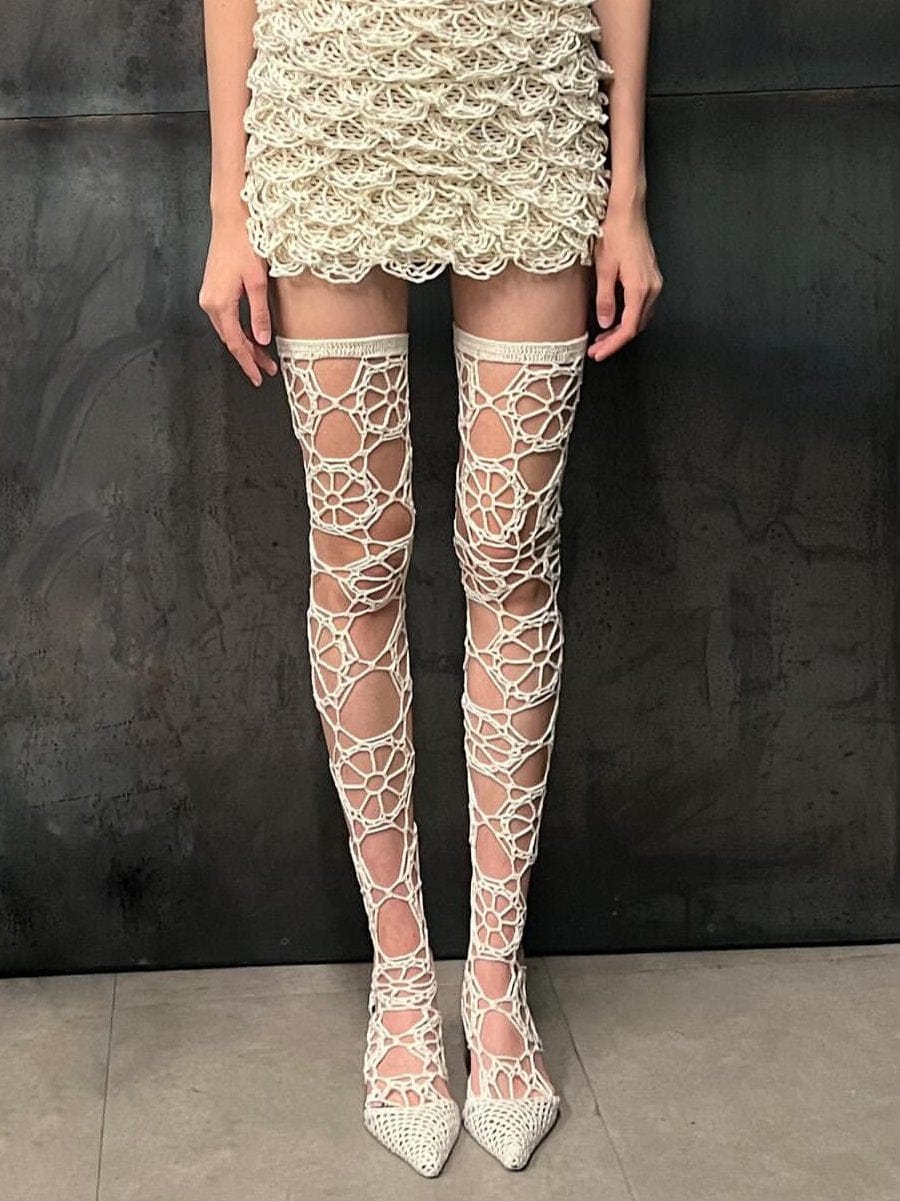 Crochet Floral Stockings-Nastyamasha-APOC STORE