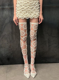 Crochet Floral Stockings-Nastyamasha-APOC STORE