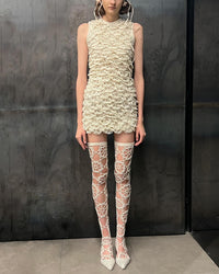 Crochet floral mini Dress-Nastyamasha-APOC STORE