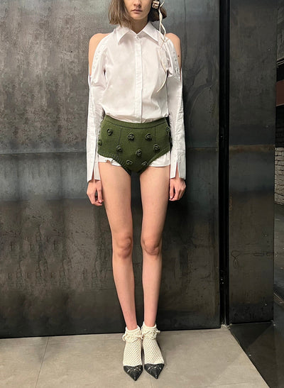 Knitted floral Shorts-Nastyamasha-APOC STORE