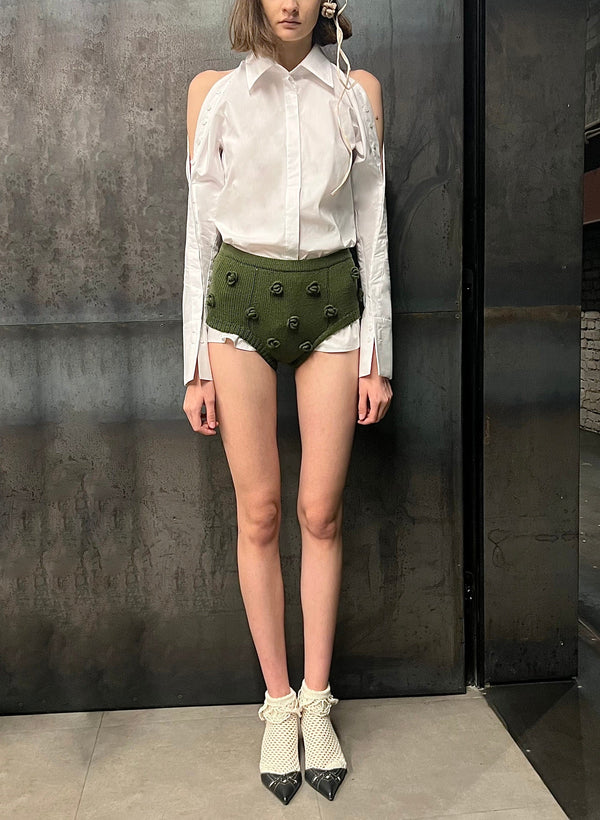 Knitted floral Shorts-Nastyamasha-APOC STORE