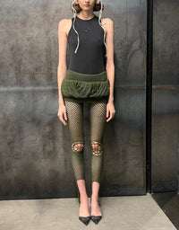 Crochet Stirrups Leggings with Floral Knees-Nastyamasha-APOC STORE