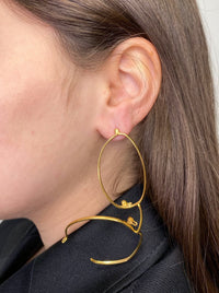 Single big gold glasses earring 3-Lou de Bètoly-APOC STORE