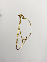 Single big gold glasses earring 2-Lou de Bètoly-APOC STORE