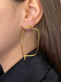Pair of small gold glasses earrings 1-Lou de Bètoly-APOC STORE