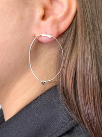 Pair of small silver glasses earrings 1-Lou de Bètoly-APOC STORE