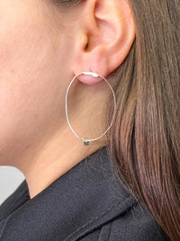 Pair of small silver pearl glasses earrings 1-Lou de Bètoly-APOC STORE