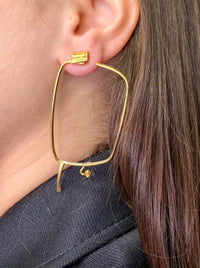 Pair of small gold glasses earrings 2-Lou de Bètoly-APOC STORE