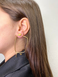 Pair of small gold glasses earrings 2-Lou de Bètoly-APOC STORE