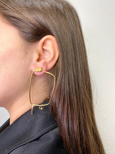 Pair of small gold glasses earrings 2-Lou de Bètoly-APOC STORE