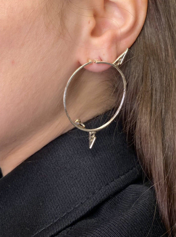 Pair of small silver glasses earrings 2-Lou de Bètoly-APOC STORE