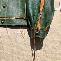 Green/Tan Leather Jacket:-Jetpack Hom(m)e-APOC STORE