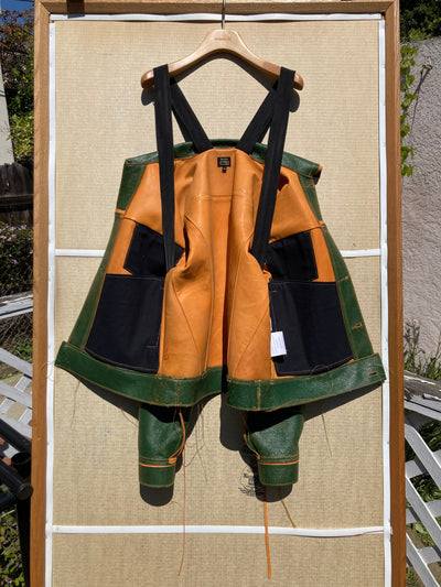 Green/Tan Leather Jacket:-Jetpack Hom(m)e-APOC STORE
