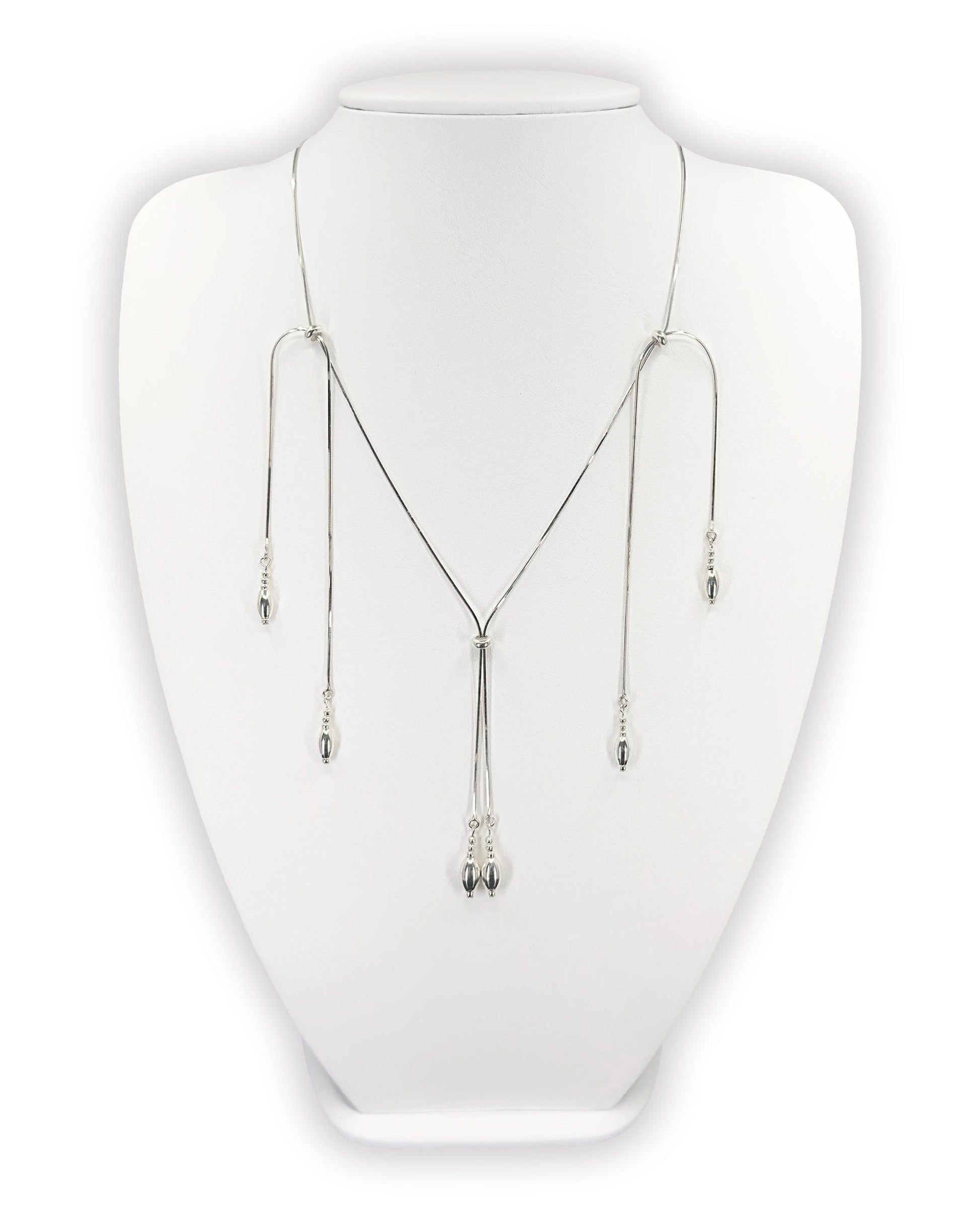 Silver tassel necklace 05-Jaekim-APOC STORE