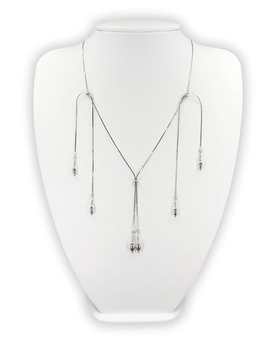 Silver tassel necklace 05-Jaekim-APOC STORE