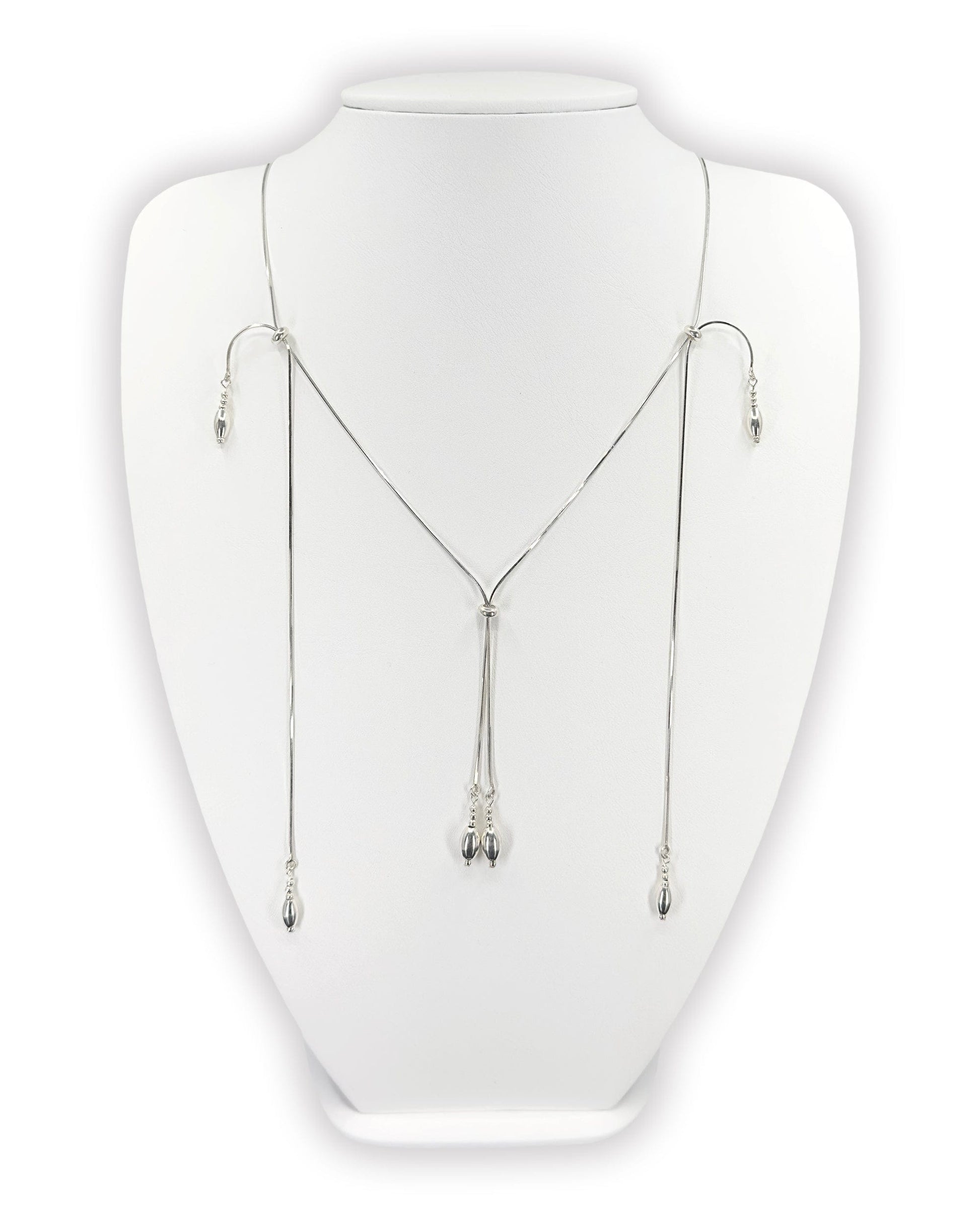 Silver tassel necklace 05-Jaekim-APOC STORE