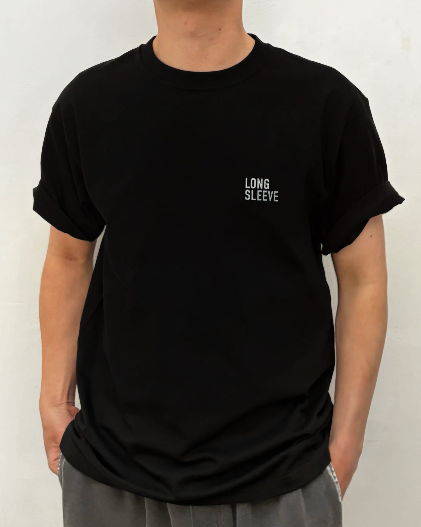 Long Sleeve Logo Short Sleeve (Black)-EGNARTS-APOC STORE
