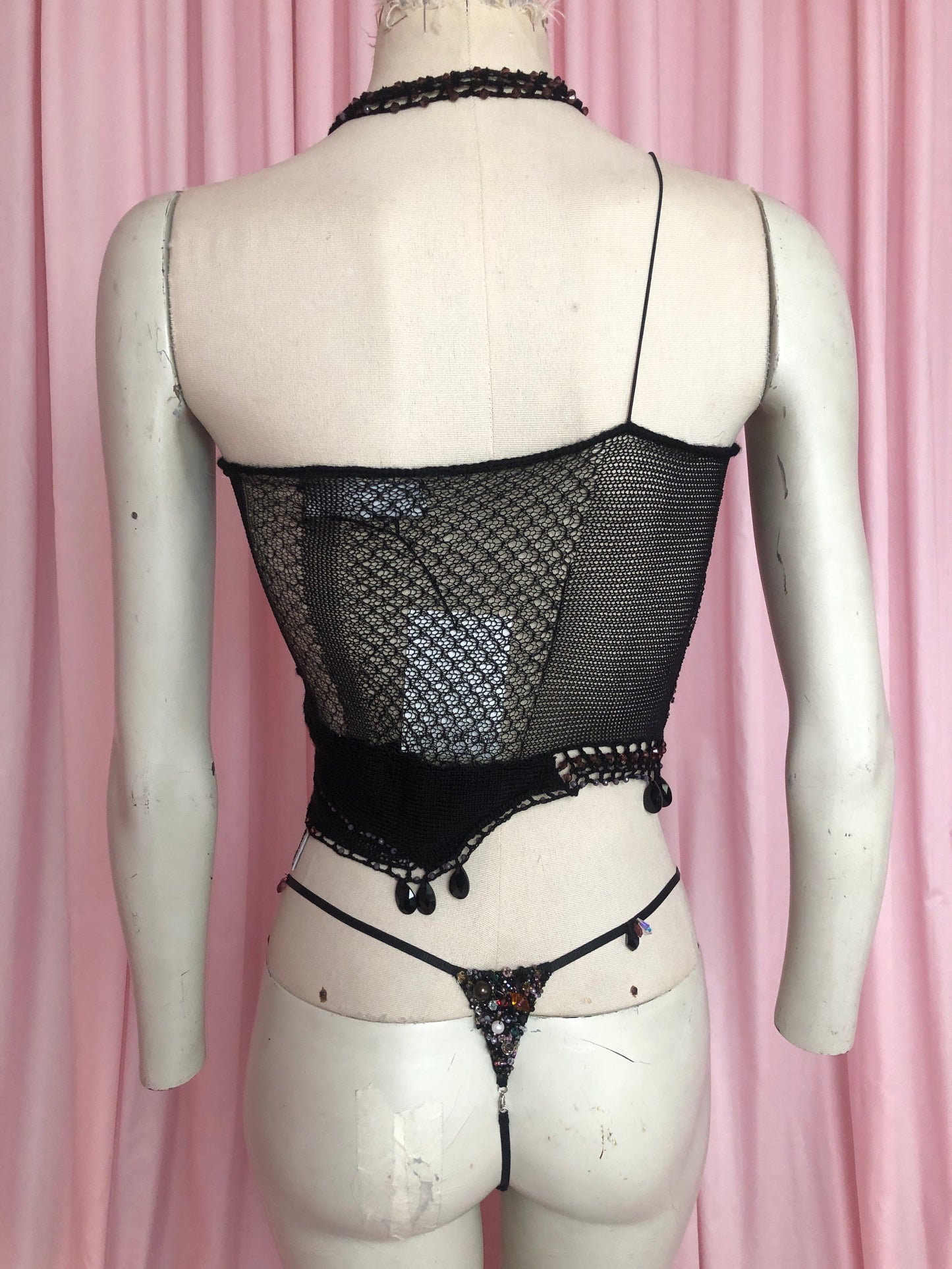 KNIT BLACK CHOKER TOP-Lou de Bètoly-APOC STORE