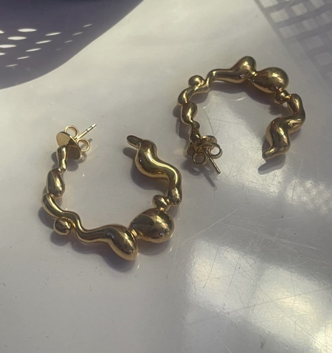 Puddle Play Earrings Gold-Hannah Jewett-APOC STORE